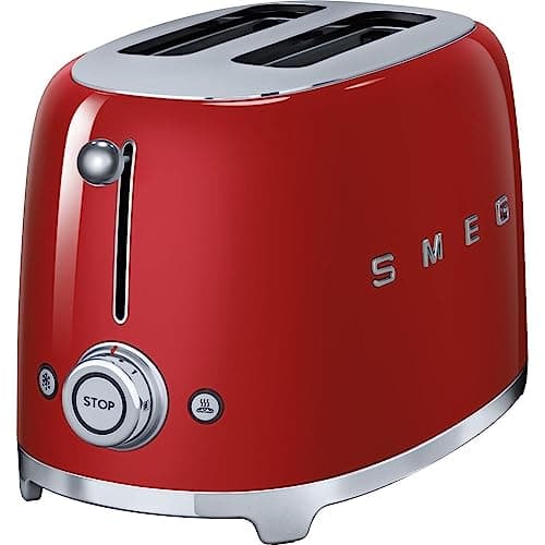 Image of Smeg TSF01RDUK Retro Style 2 Slice Toaster - Red