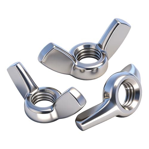 Image of YOOZIYA 10 pcs Wing Nuts M8,Stainless Steel A2 304 Butterfly Wing Nuts,Silver Metric Hand Twist Tighten Fasteners Screws for Threaded Bolts,Furniture Decoration,DIY Tools