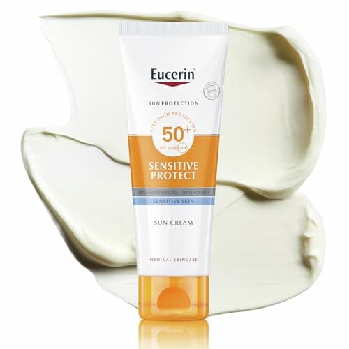 Image of Eucerin Sensitive Protect Face Sun Cream SPF 50+ 50ml, Sun Protection Face Cream for Dry and Sensitive Skin, High UVA/UVB Defence, Water-Resistant Sunscreen with Glycyrrhetinic Acid