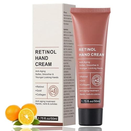 Image of Hand Cream with Gold & Collagen for Anti-Ageing, Dry Hands - Lightweight Daily Moisturiser to Soften Skin, Hydrate Nails & Cuticles, 50ml Tube for Younger-Looking Complexion