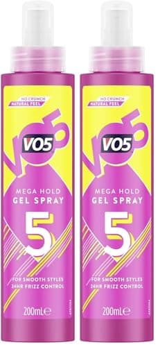 Image of VO5 Mega Hold Gel Spray 200ml, Extra Strong Hair Styling Spray for Hold & Control (Pack of 2)