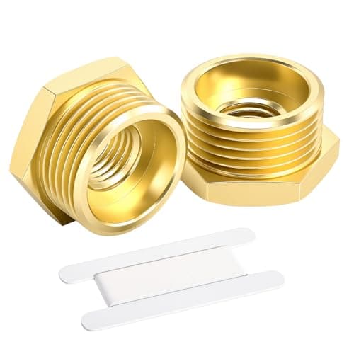 Image of Bwintech 2 Pcs 1/2" Female to 3/4" Male BSP Thread Brass Hex Bushing Reducing Connector for Pipe Connecting Conversion