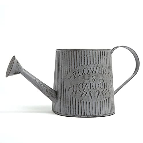 Image of AAMEN Metal Flower Pot Hanging Watering Can Planter, Garden Ornaments Outdoor Wall Mounted Flower Pot, Garden Planters, Hanging Plant Pots Indoor, Half Watercan Planter, Wall Decor-36x15cm (Grey)