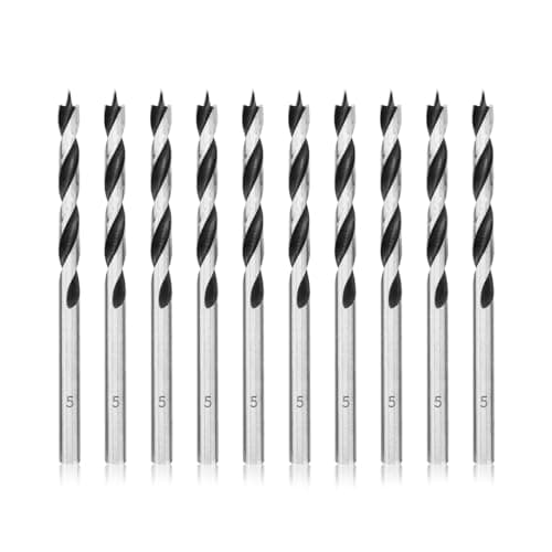 Image of Meccion Wood Drill Bits 5mm 10Pcs Brad Point Auger Drill Bit Professional Woodworking Lip and Spur Drill Bit for Wood