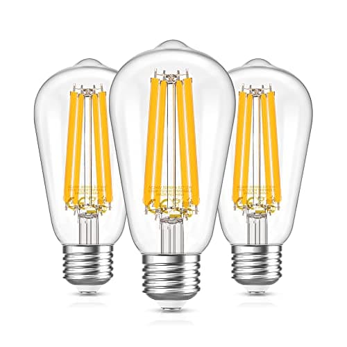 Image of Dimmable E27 Screw Led Bulb 1600 Lumens 12 Watt Replaces 100W / 120W Incandescent, Warm White 2700K No Flickering Energy Saving Light Bulb, 360°Beam Angle AC 220-240V Edison Bulb (Pack of 3)