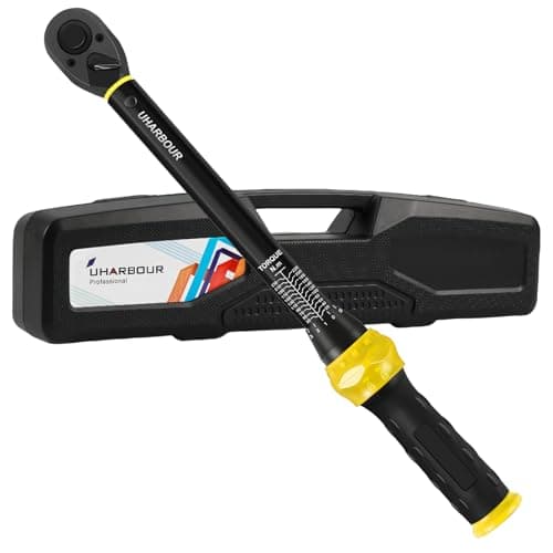 Image of Uharbour 1/2" Torque Wrench 20-230 Nm, Car Torque Wrench with Dual-Directional Adjustable 72-Tooth Ratchet & Unique Calibration Number, ±3% Accuracy