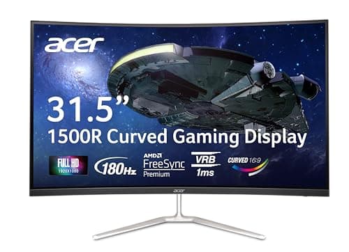 Image of Acer Nitro 31.5" FHD Curved Gaming Monitor 1920x1080 1500R | AMD FreeSync™ Premium | Up to 165Hz | VRB 1ms | VESA Mount | 1 x Display Port 1.2 and 2 x HDMI 1.4 | EDA320Q PBIIPX