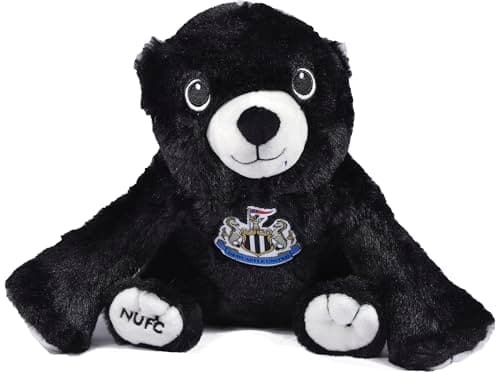 Image of Newcastle United Grizzle Bear Plush Toy, Black and White, 13.5 cm, NUFC Official Merchandise