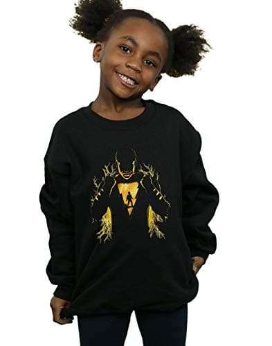 Image of Absolute Cult DC Comics Girls Shazam Lightning Silhouette Sweatshirt Black 12-13 years