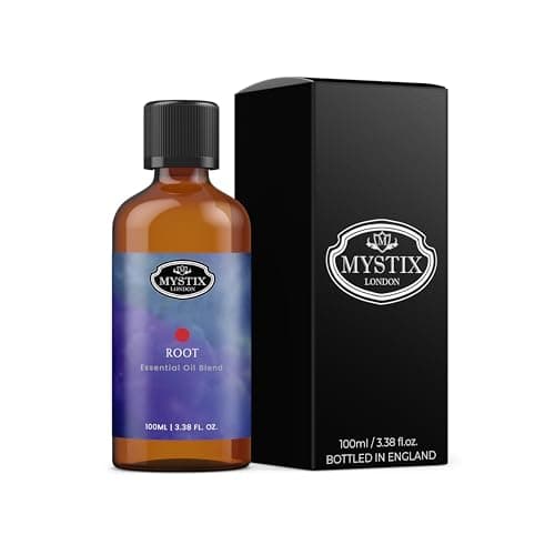 Image of Mystix London | Root Chakra Essential Oil Blend 100ml | Earthy Woody Aroma | Patchouli Pogostemon Cablin Vetiver Vetiveria Zizaniodes