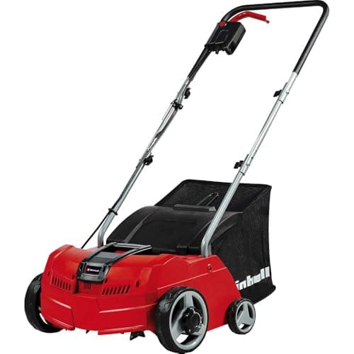 Image of Einhell Electric Lawn Scarifier And Aerator 1200W, 28L Catch Bag, 10m Cord, 3 Working Depths, Changeable Scarifier And Aerator Rollers, Dethatching Rake For Gardens Up to 300m² GC-SA 1231/1