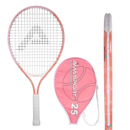Image of AMA SPORT - AT-X-Fen25-2029C - Pink 25-Inch Junior Tennis Racket - Ideal for Aged 9 to 12 – Beginner Tennis Learning – Lightweight and Resistant