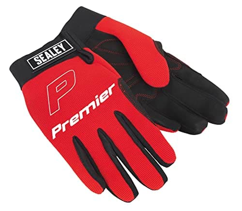Image of Sealey MG796XL Mechanic's Gloves Padded Palm - Extra Large , Red