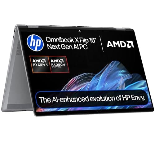 Image of HP OmniBook X Flip NGAI 16" Laptop | CoPilot+ PC | AMD Ryzen AI 5 340 Processor | 16GB RAM | 512GB SSD | AMD Radeon 840M Graphics | 2K Touchscreen | Up to 21 Hrs Battery | Windows 11 | 16-ar0004sa