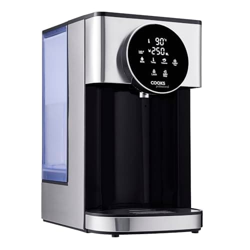 Image of Cooks Professional Digital Hot Water Dispenser 2600W with 4L Tank | Energy Saving Fast Boil | Adjustable Dispense & Temperature | Boil Dry Protection | Descale Function & Water Filter | Silver