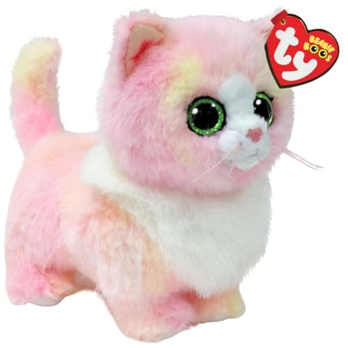 Image of TY Lady Pink Cat Beanie Boo 14cm Soft Plush Toy for Kids – Collectible Cat Plushie Teddy – Cute Stuffed Animal Plush Toy for Girls and Boys