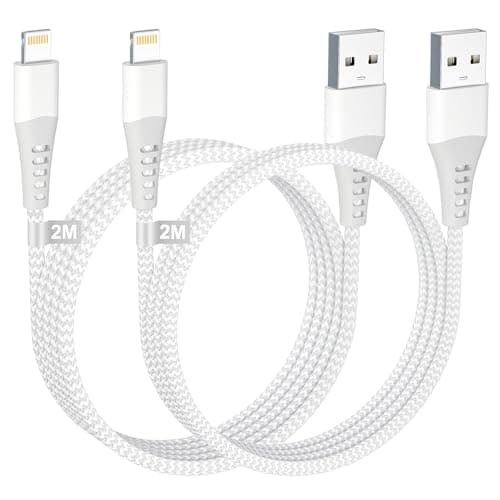 Image of iPhone Charger Cable 2M 2Pack, [Apple MFi Certified] Lightning Cable 2M iPhone Charging Cable USB to Lightning cable IPhone Fast Charger cable Lead Wire for iphone 14/13/12/11 Pro Max/XS/XR/8/SE/iPad