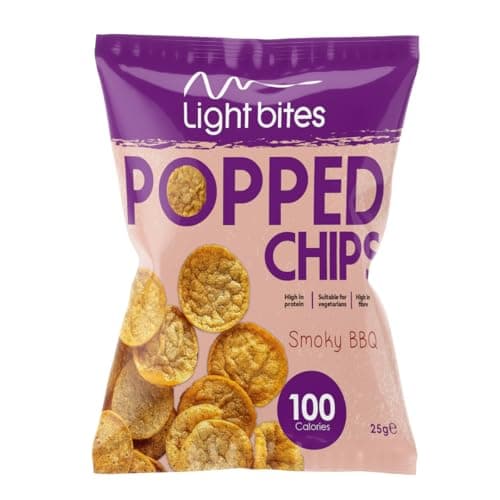Image of LighterLife Light Bites Popped Chips Protein Crisps BBQ Multipack 28 x 25g, 100 Calories & 11.2 g High Protein per Bag, Low Carb, Low-Calorie Healthy Snacks for Weight Loss and Weight Management
