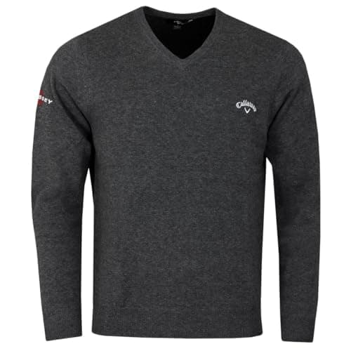 Image of Callaway Golf Mens Odyssey Long Sleeve Sweater - Charcoal Heather Tour - L