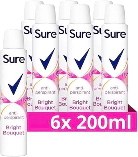 Image of Sure Bright Bouquet Anti-Perspirant Deodorant Spray, 200ml, Pack of 6