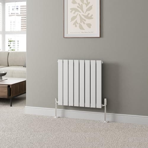 Image of DuraTherm® 600 x 604mm White Horizontal Designer Radiator Single Column Flat Panel Modern Modern Central Heating Panels Bathroom Radiators