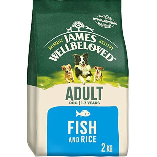 Image of James Wellbeloved Adult Fish & Rice 2 kg Bag, Hypoallergenic Dry Dog Food