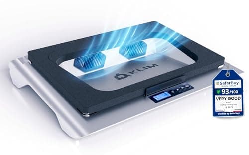 Image of KLIM Everest Laptop Cooling Pad | Powerful 4300 RPM Turbo Fans | Sealed Foam for Maximum Cooling | Protect Your Gaming Laptop from Overheating | Fits 14” to 17.3” Laptops | RGB Lights