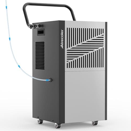 Image of Airecoler 70L Commercial Dehumidifier with Pump & Drain Hose for Basements & Large Rooms up to 350 m³, Industrial Dehumidifier with Wheels Heavy Duty Commercial-grade