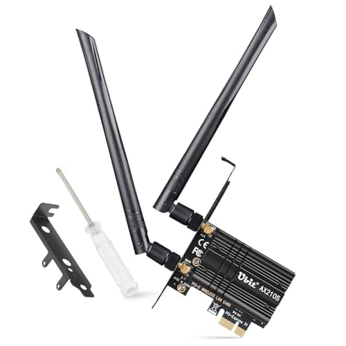 Image of Ubit 6Ghz WiFi Card 5400Mbps PCIe WiFi 6E Card, Intel WiFi 6E AX210 Chip with Bluetooth, 160MHz Tri-Bands(6GHz/5GHz/2.4GHz) Wireless WiFi 6 Card for Desktop Windows 11/10(64Bit)