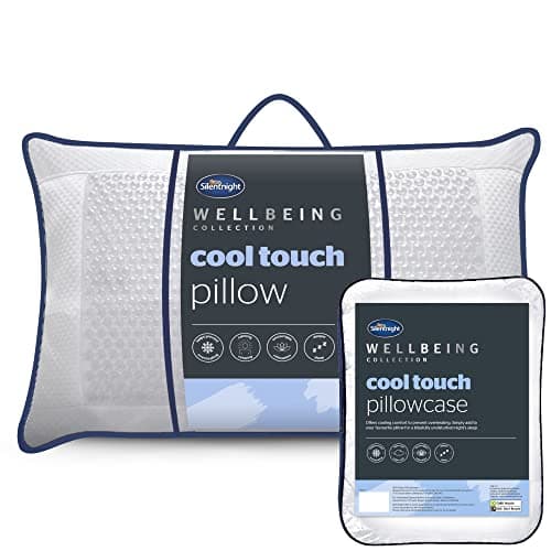 Image of Silentnight Cool Touch Pillow and Pillowcase - Cooling Pillow for Sleeping Cold Pillows Cool Gel Pillow Pad for Night Sweats Wellbeing Collection Cooling Pads