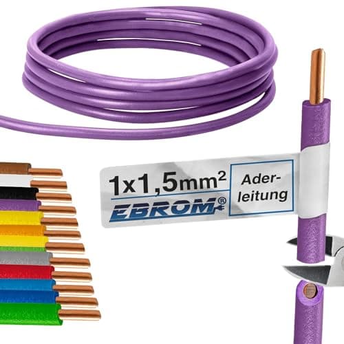 Image of 100 metres H07V-U 1.5 mm2 1x1.5 mm2 (mm2) - Rigid single-wire wire - 100 m - black - light blue - dark blue - purple - brown - red - green / yellow - green - white