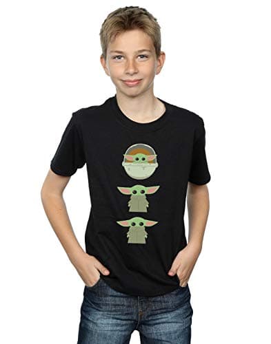Image of Star Wars Boys The Mandalorian The Child Posing T-Shirt Black 5-6 Years