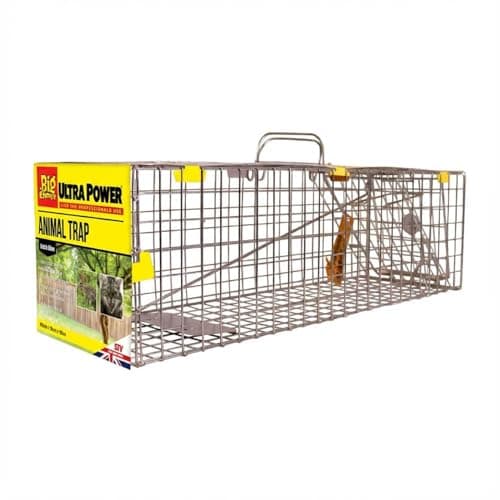 Image of The Big Cheese® Live Animal Trap – Small Cage | Ready-Assembled Humane Catch & Release Trap | For Squirrels & Small Animals | Galvanised Steel | 44 x 19 x 19 cm