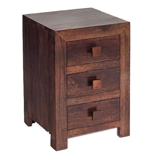 Image of Dakota Mango 3 Drawer Bedside Table