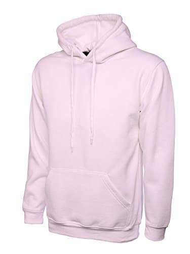 Image of Ladies Loose Fit Hoodie Size UK 10 to 28 Plus Unisex Plain Hooded Sweatshirt (UK 26, Pink)