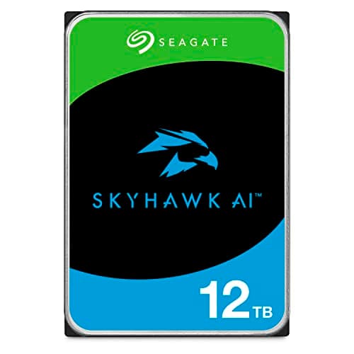 Image of Seagate SkyHawk AI, interne Überwachungsfestplatte HDD 12 TB, 3.5 Zoll, SATA 6 Gb/s, 256 MB Cache, DVR-/NVR-Sicherheitskamerasystem, inkl. 3 Jahre Rescue Service, Modellnr.: ST12000VE001