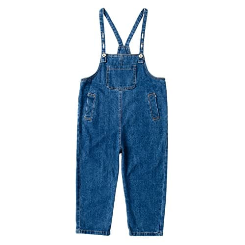 Image of BLOMDES Girls Denim Jumpsuit Dungaree Girls Denim Overall Cropped Pants Blue for 11-12 Years Size 19