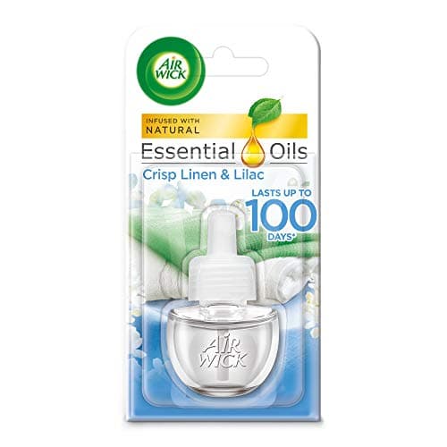 Image of Air Wick Essential Oils Crisp Linen and Lilac Air Wick Plug in Refill Air Freshener, 17 ml