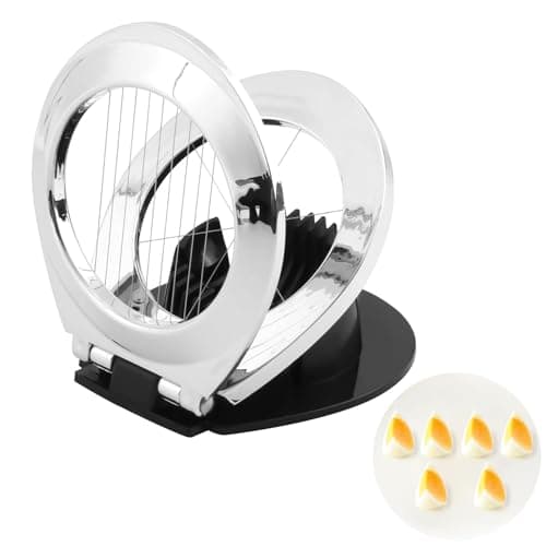 Image of Egg Slicer for Boiled Eggs, Heavy Duty Stainless Steel Wire Cutter with 3 Slicing Styles, Dishwasher Safe for Strawberry, Fruit Garnish, Cheese, Mushrooms, Kitchen Gadget