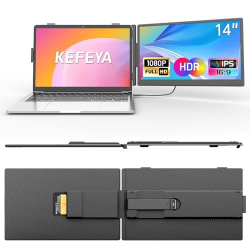 Image of KEFEYA Laptop Screen Extender 14" FHD 1080P Full HD IPS Portable Monitor for Laptop Monitor Extender Work with 13-17" with Type-C/USB/HDMI Port, Plug n Play for Windows/Mac/Android/ PS5