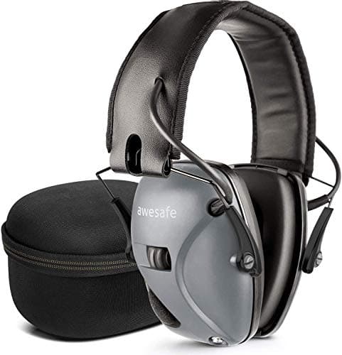 Image of awesafe Electronic Ear Defenders for Adults Hearing Protection Noise Cancelling Headphones - Safety Earmuffs Ear Protectors with Hard Storage Case
