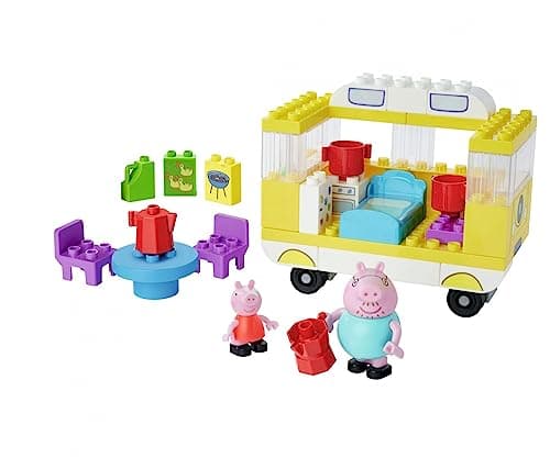 Image of BIG-Bloxx Peppa Pig Camper - Peppa's Camping Car, Construction Set, BIG Bloxx Set Consisting of Peppa, Papa Pig and Camper, 52 Pieces, for Children from 18 Months