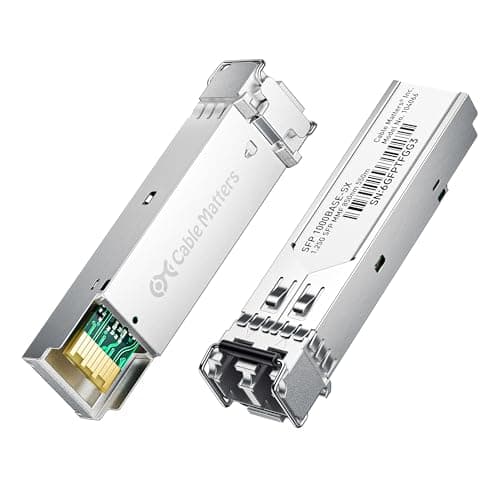 Image of Cable Matters 2-Pack 1000BASE-SX SFP to LC Multi Mode, SFP to RJ45 1Gb Fiber Transceiver Modular for Cisco, Ubiquiti, TP-Link, Huawei, Mikrotik, Netgear, and Supermicro Equipment
