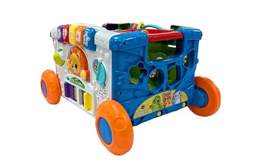 Image of VTech Baby Sort & Discover Activity Wagon, Pull Along Light-up Activity Panel with Manipulatives, Animals, Numbers & Colours, Interactive Toy, Gift for Toddler 12, 18, 24 months +, English version