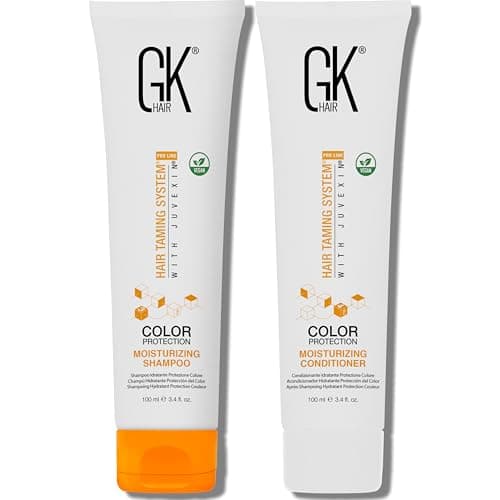 Image of Sulphate Free Moisturizing Shampoo and Conditioner Duo for Colour Protection and Keratin Treatment By GK HAIR Nourishes Cleansing Dry to Normal Paraben-Free Aftercare Men and Women - 100ml Each