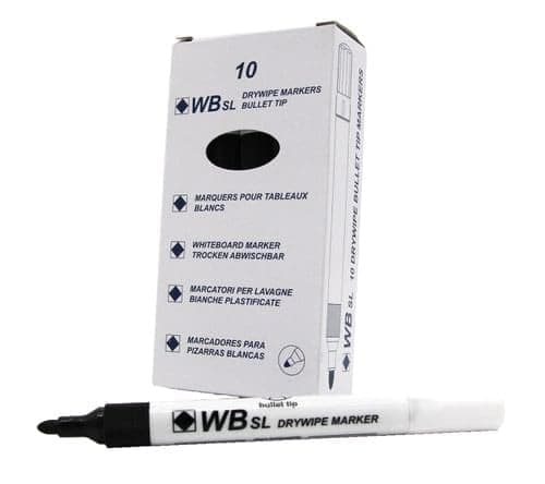 Image of Whitebox Whiteboard Marker Bullet Tip Black [Pack 10]