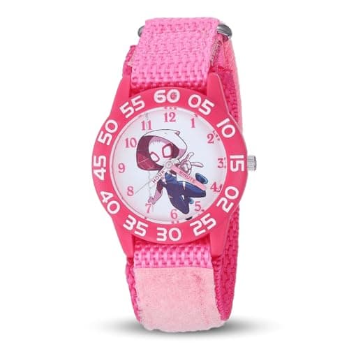 Image of Marvel Girl's Super Hero' Quartz Plastic and Nylon Watch, Color:Pink (Model: WMA000310)