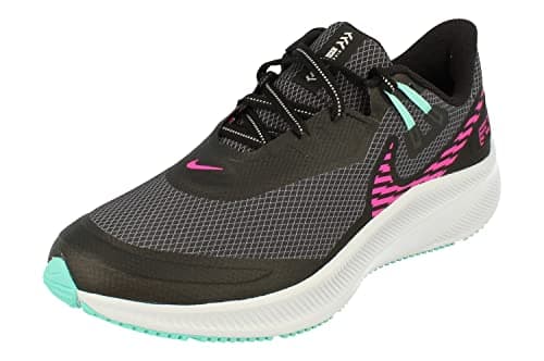 Image of NIKE Womens Quest 3 Shield Running Trainers CQ8893 Sneakers Shoes (UK 5.5 US 8 EU 39, Black fire Pink Obsidian Mist 010)