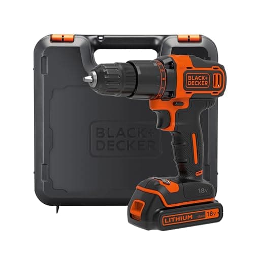 Image of BLACK+DECKER 18V Hammer Drill with Battery, Charger, and Kitbox, BCD700S1K-GB