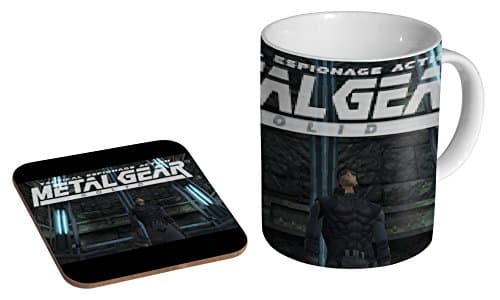 Image of Metal Gear Solid Graphics 1998 Ceramic Coffee MUG + Coaster Gift Set …